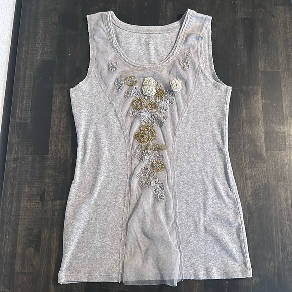Marc Cain The Object of Love Gray Beaded Tank - Picture 1 of 6